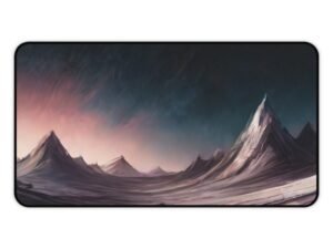 desk mat with minimalist glitch tension, workspace mat with erratic symmetry fade, mouse pad with kinetic texture spray