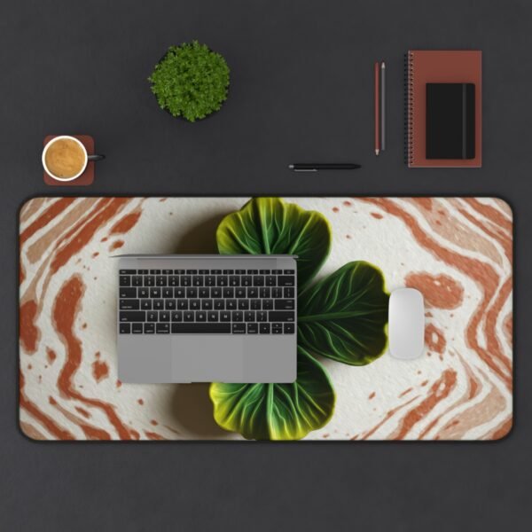 desk mat that elevates your everyday tools, mouse pad that doesn’t distract, four leaf house plant