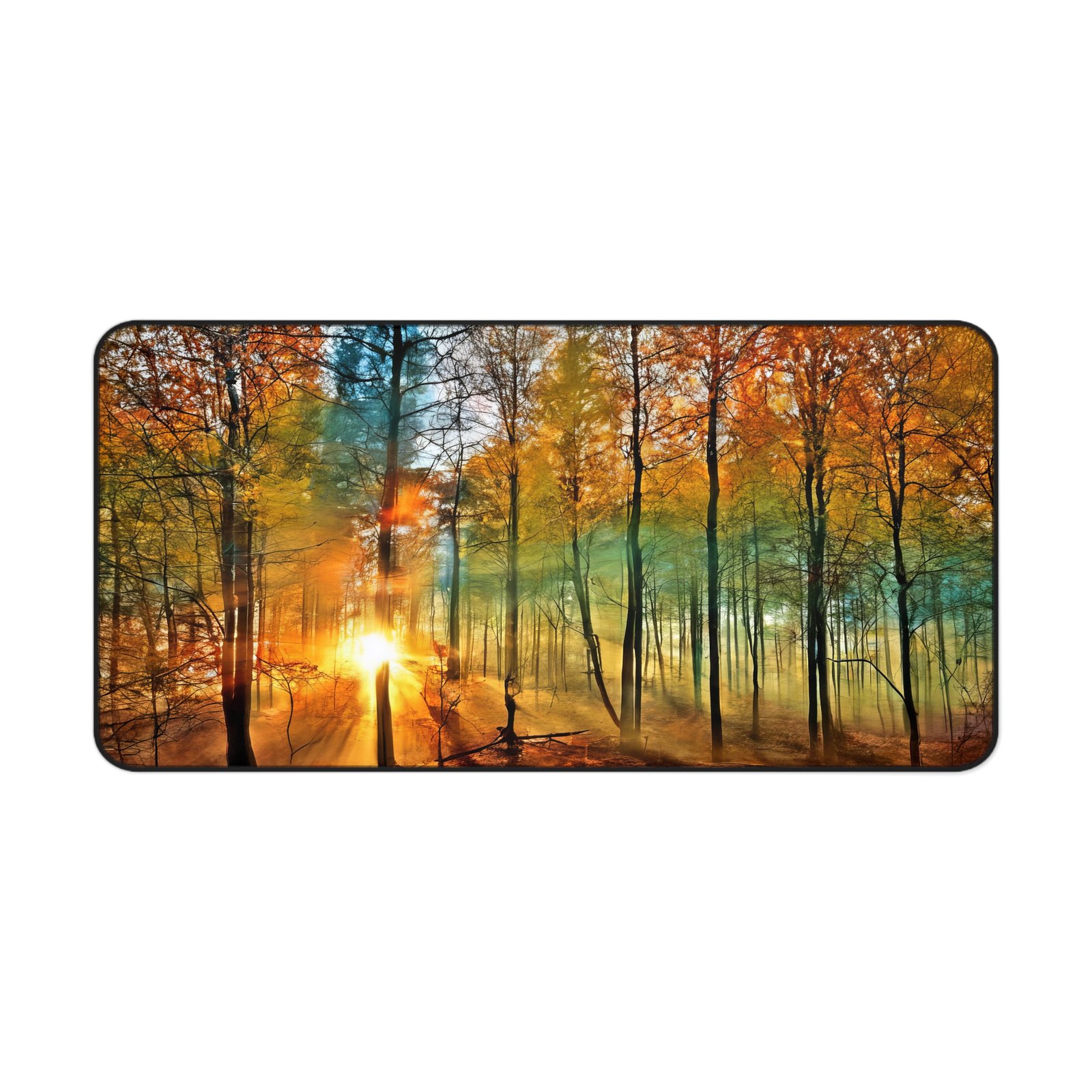 desk mat with soft bark and moss palette, workspace mat for breezy neutral interiors, mouse pad for cool morning inspiration