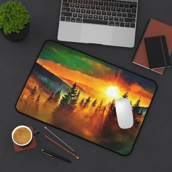 mouse pad that complements terracotta and clay decor, desk mat that blends seamlessly with eucalyptus tones, workspace mat with coast-inspired neutrals, mouse pad for peaceful morning journaling, desk mat with field and sky-toned softness