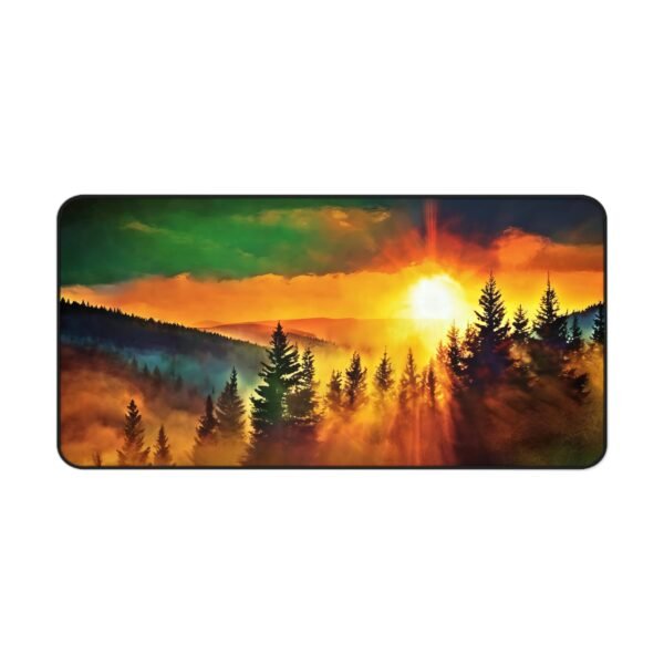 mouse pad for balanced energy and earth-tone palettes, desk mat with autumn forest texture cues, workspace mat for intentional natural lighting,