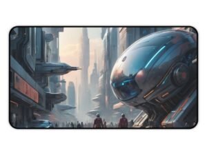 mouse pad with high-frequency surface response for minimal-tech productivity, mouse pad with neon-edge luminescence for next-generation office setups, workspace mat inspired by next-gen visual mapping for futuristic ui development,