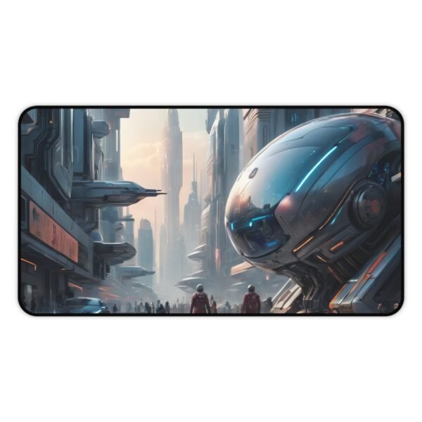 mouse pad with high-frequency surface response for minimal-tech productivity, mouse pad with neon-edge luminescence for next-generation office setups, workspace mat inspired by next-gen visual mapping for futuristic ui development,