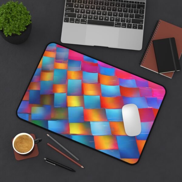 bold print workspace, pastel tone surface, soft tone mouse pad, cool tone desk mat, warm color workspace