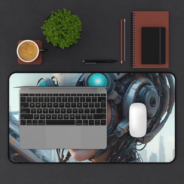 mouse pad with holographic grid overlay for creators of the future, mouse pad inspired by quantum logic design for advanced neural mapping work, workspace mat with high-frequency surface response for advanced creative setups, mouse pad with virtual signal matrix for advanced creative setups