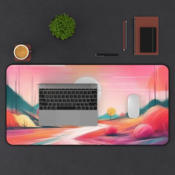 mouse pad with matte cloud texture feel, desk mat for intentional daily rituals, workspace mat with feathered soil tones, mouse pad for plant-aligned productivity