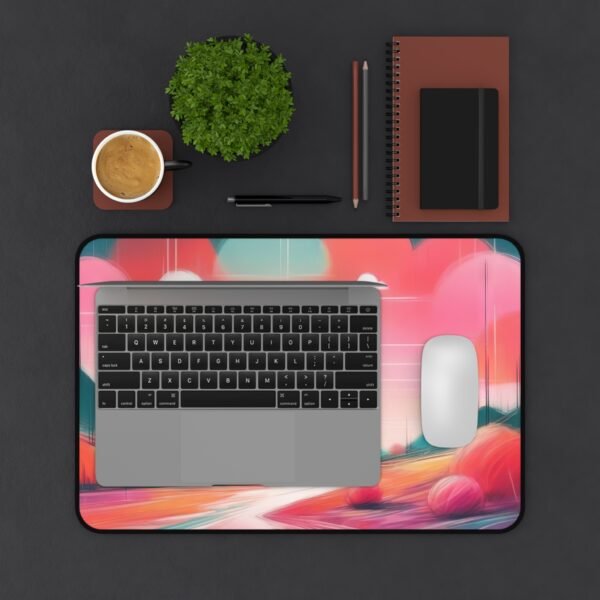 contrast, desk mat with neutral plant-palette harmony, workspace mat with riverbank tone depth, mouse pad