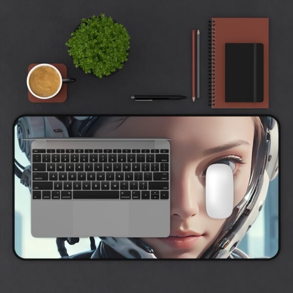 desk mat with neon-edge luminescence for light-enhanced productivity zones, workspace mat featuring ai-core patterning for next-generation office setups