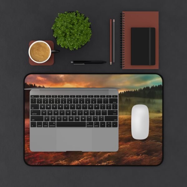 Bring the tranquility of the woods to your workspace with a deskmat inspired by the forest’s quiet beauty. Picture tall trees swaying in the breeze, dappled sunlight, soft earth beneath your feet—that’s the spirit this mat brings to your desk.