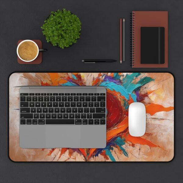 workspace mat with tonal clarity disruption, mouse pad with layered shape interplay, desk mat with density-controlled visual haze, workspace mat for design-forward thinkers, mouse pad with gradient spatter geometry