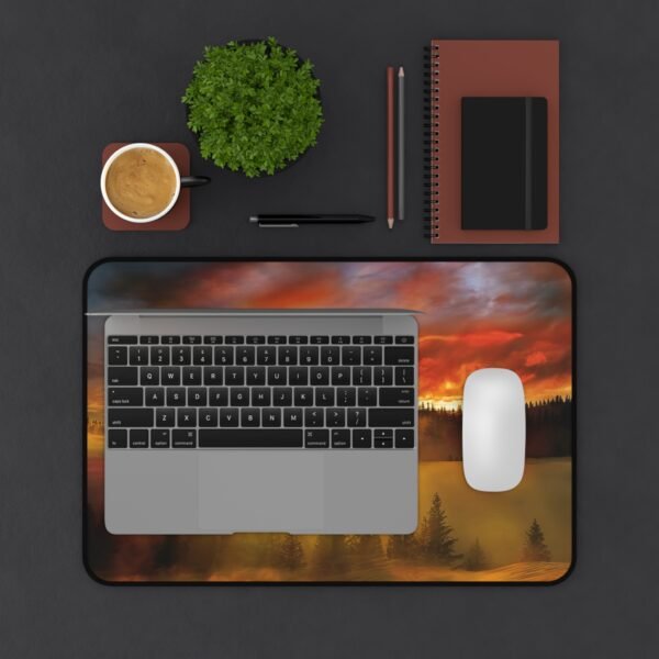 desk mat that feels like an overcast day in the best way, workspace mat for creators who work slow and deep, mouse pad that sits quietly under organic setups, desk mat for the modern naturalist, workspace mat with ocean-washed gray tones, mouse pad that suits muted forest palettes, desk mat for serene