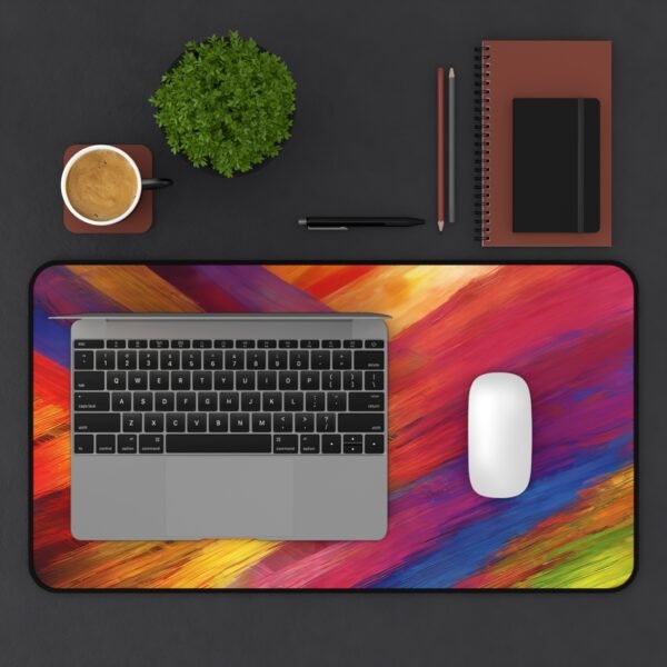 aerial view desk mat, space themed workspace, astronaut desk pad, galaxy design surface