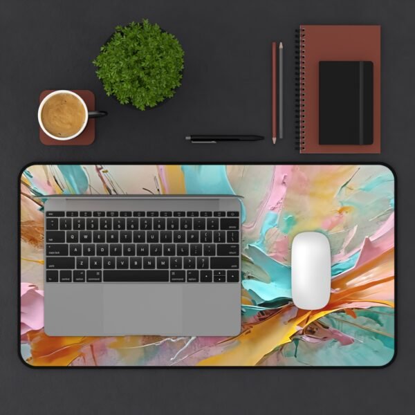 high-precision desk surface, tracking-optimized mouse pad, quiet desk pad
