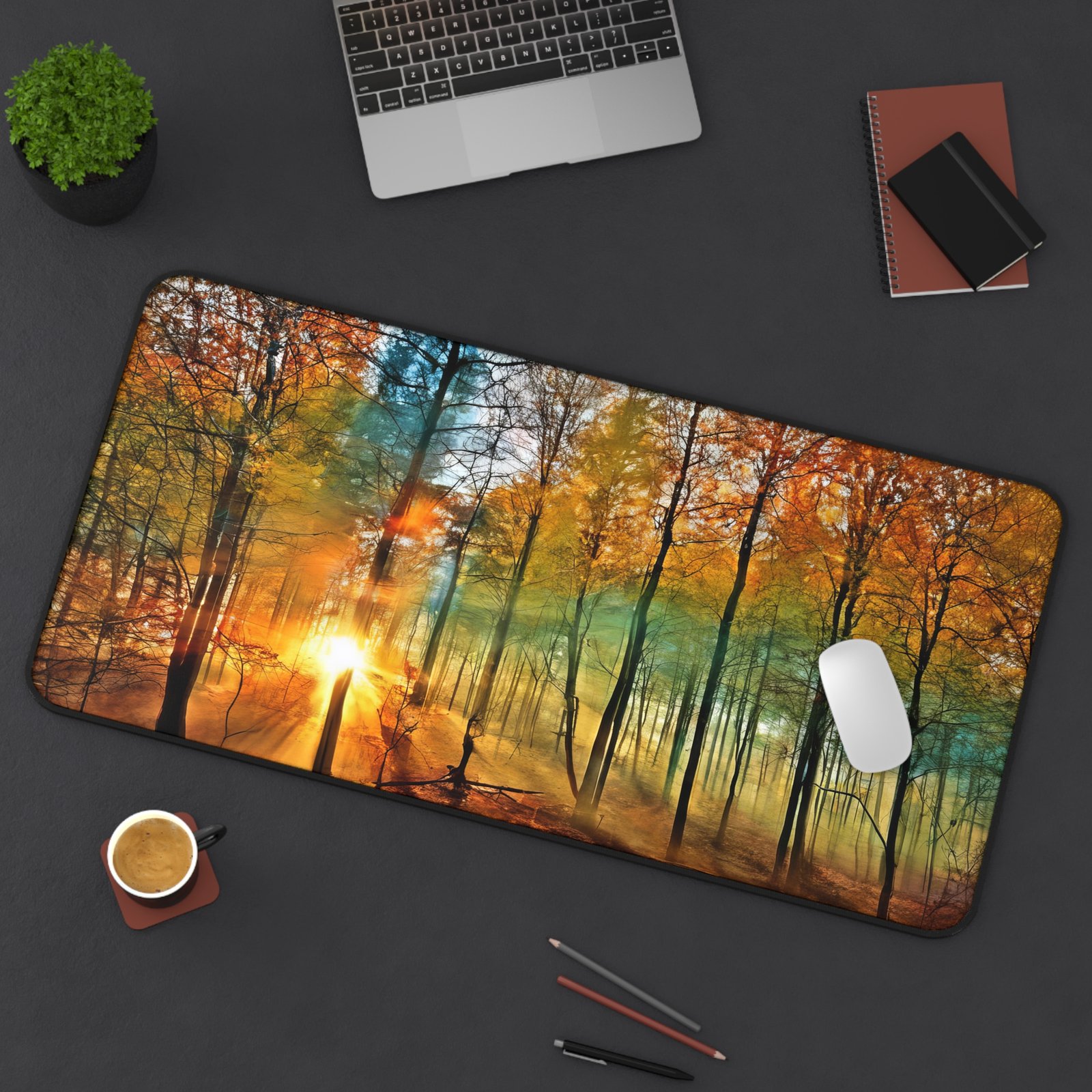 mouse pad for cozy light-drenched desks, desk mat with rain-drenched earth texture, workspace mat for creators inspired by nature, mouse pad with organic line flow, desk mat with balanced nature-first tones