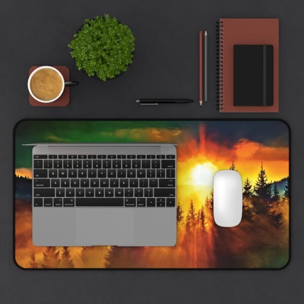 mouse pad that mimics natural landscape flow, desk mat with sunrise-fade layering, workspace mat for natural light working hours, mouse pad for forest-tone content creation, desk mat that works like a calm breath, workspace mat for peaceful creative rhythms, mouse pad with tonal clarity and natural ease, desk mat with wood-and-mist alignment