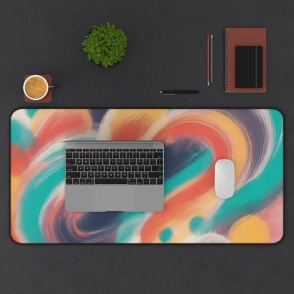desk mat with soft rock-layer contrast, workspace mat with handmade ceramic tone inspiration