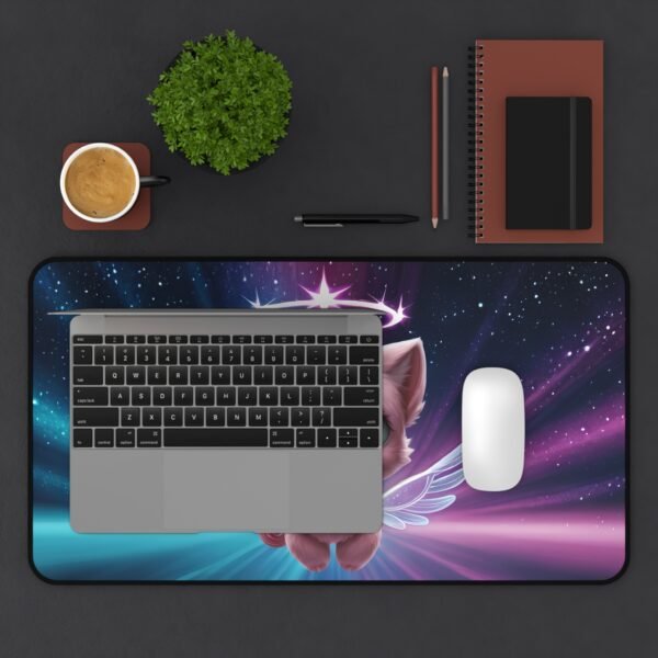 desk mat for farmhouse style desk, black and gold office aesthetic desk pad, pastel-themed desk mat for bright rooms