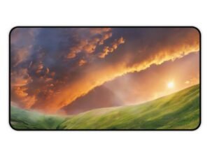 desk mat with intentional curves, mouse pad that works for analog and digital setups, workspace mat for daily reflections,