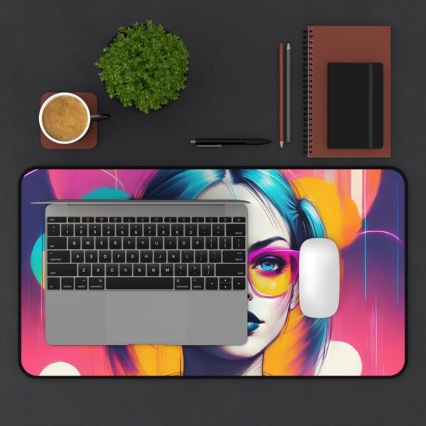 desk mat with koi ripple-inspired texture, workspace mat with tonal jade and ink gray fusion, mouse pad for elevated desk zen aesthetic, desk mat with abstract mountains