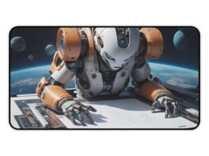 mouse pad with virtual signal matrix for minimal-tech productivity, desk mat inspired by futuristic workstation design for advanced neural mapping work