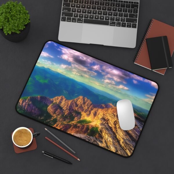 desk mat for dual-monitor setups with wood texture, desk mat for gaming and work in black