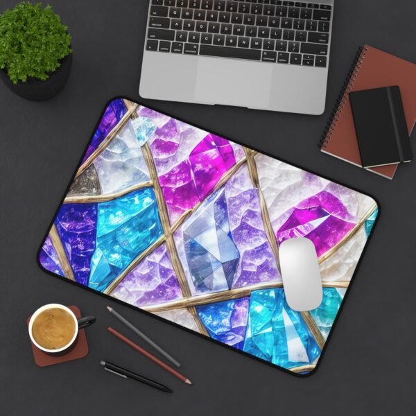 calm blue desk mat, soft pink workspace pad, energizing yellow desk mat, creative orange workspace