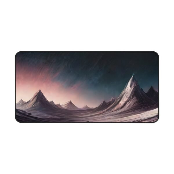 mouse pad with illusionary visual layering, desk mat featuring negative space interruptions