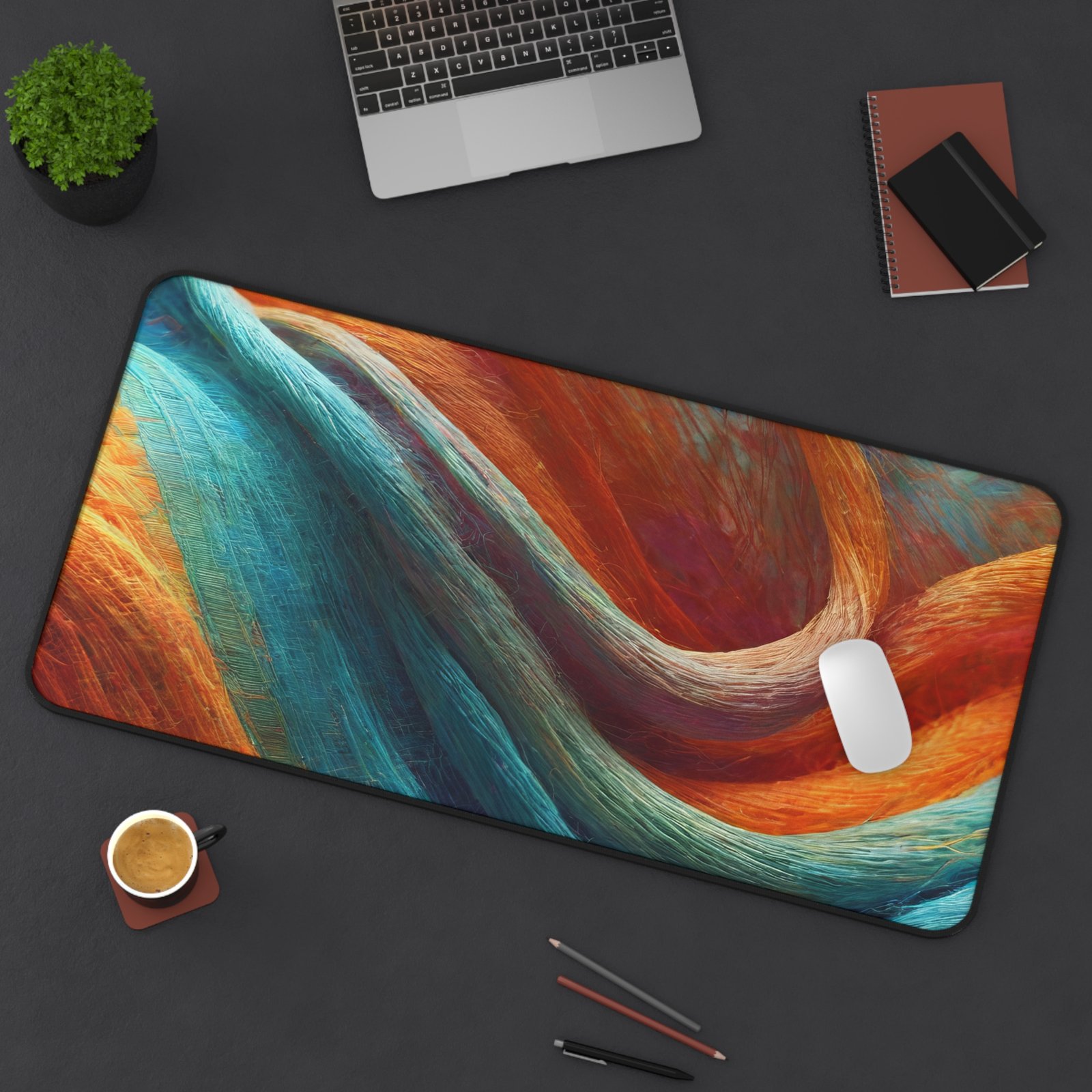 dual monitor desk setup pad, vertical screen workspace mat, laptop and monitor desk mat, work-from-home desk pad