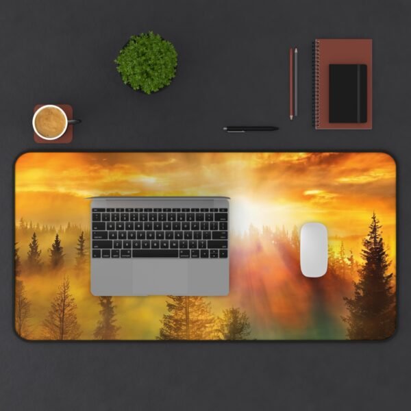 Each mat features clean, organic visuals drawn from natural elements like driftwood textures, sunlit grasslands, rocky coastlines, and soft mist. These aren’t loud designs—they’re calm, neutral, and grounding. Perfect for pairing with wood, metal, or greenery in your workspace.