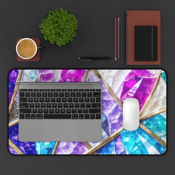 starlight shimmer surface pad, galaxy swirl workspace, matte finish black desk mat, satin white surface pad