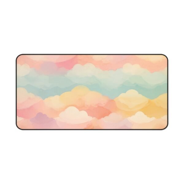 desk mat for mindful mornings, desk mat to improve workflow, desk mat that supports your routine, cotton candy clouds