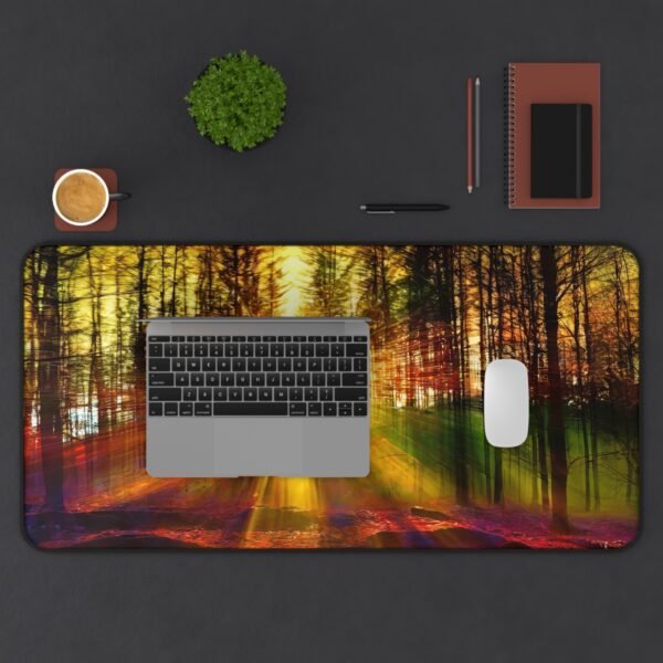 mouse pad with garden green balance for peaceful visual energy, desk mat with leaf shadow texture for forest-core desk vibes, workspace mat inspired by driftwood and sand for indoor-outdoor flow