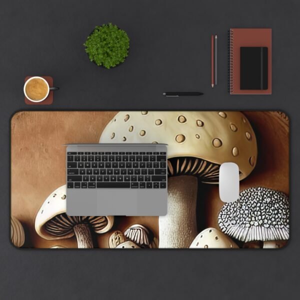 and purpose, workspace mat that works in every light, mouse pad that doesn’t compete with your gear, mushrooms, fungi