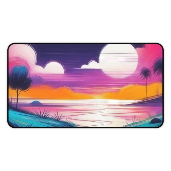 desk mat with tonal soil-and-sky balance, workspace mat with raw matte texture styling, mouse pad with whisper-finished top layer,