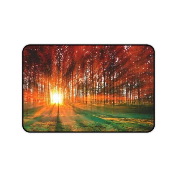 mouse pad with pebble-smooth surface feel, desk mat for desks with natural wood grain, workspace mat inspired by sunrise light, mouse pad that blends with warm daylight tones, desk mat for nature photography enthusiasts