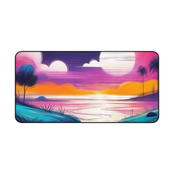 desk mat with gentle earth-core finish, workspace mat with faded horizon hues, mouse pad with cloud-washed texture,