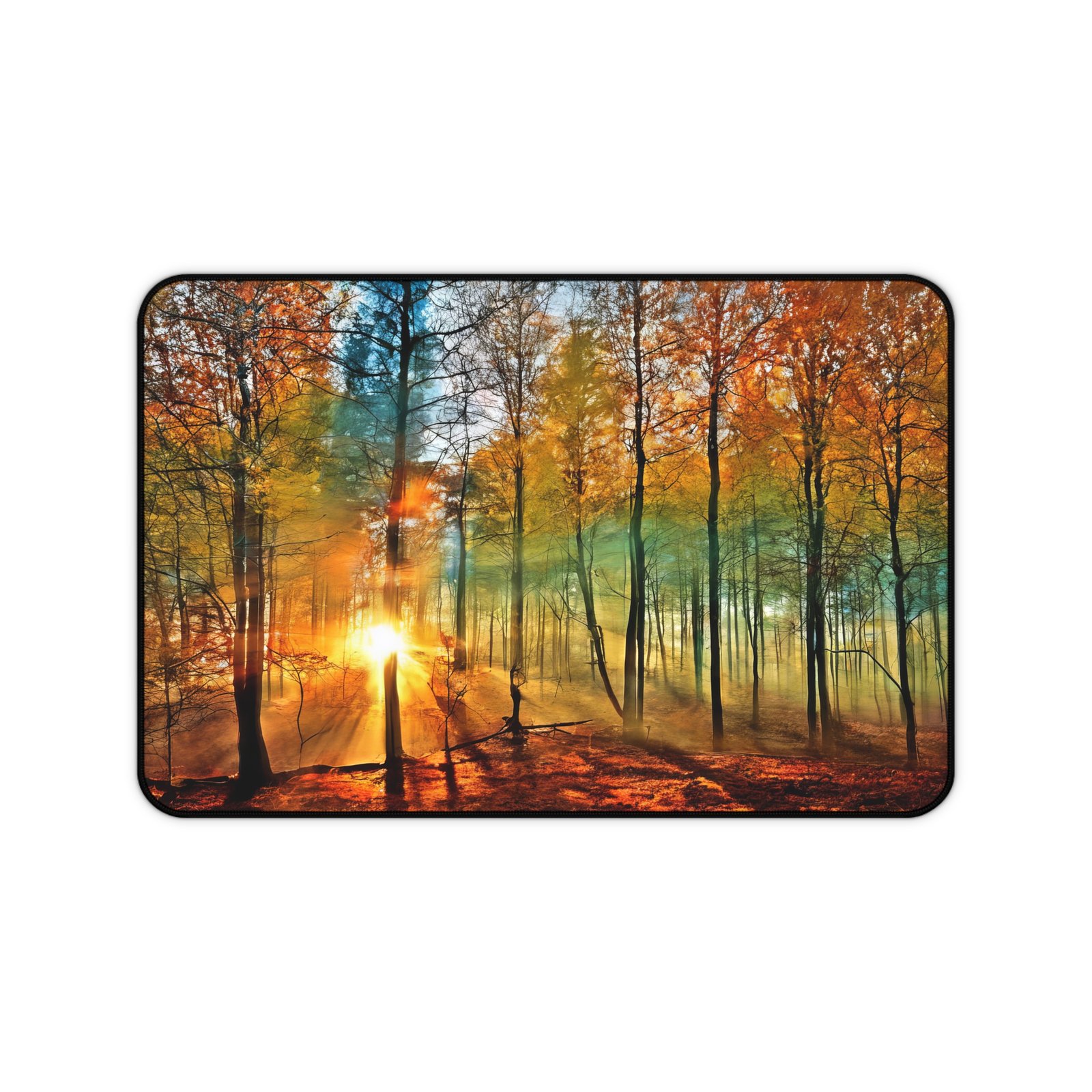 mouse pad that completes an earth-toned desk, desk mat with subtle horizon-inspired fade, workspace mat with soft fern and clay visuals, mouse pad for nature-friendly flat lays