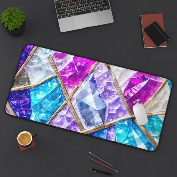 romantic rose desk mat, pastel purple surface pad, dreamy lavender workspace, optimistic coral desk mat