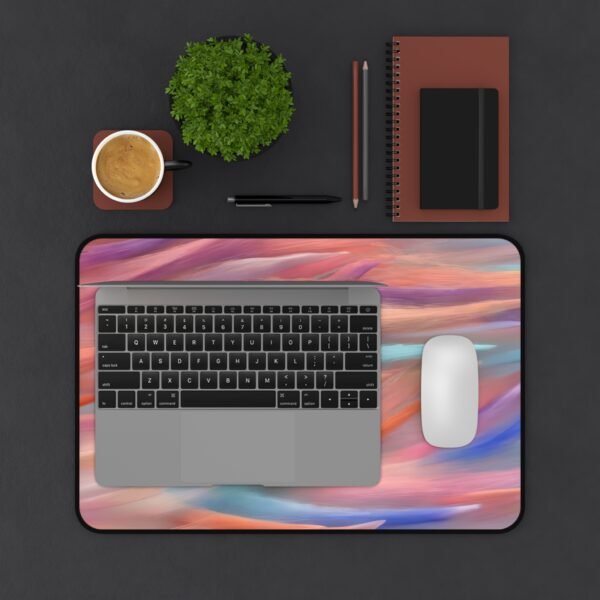 tech blogger desk setup, digital nomad desk mat, mobile work pad, satellite office desk surface, travel-friendly desk mat
