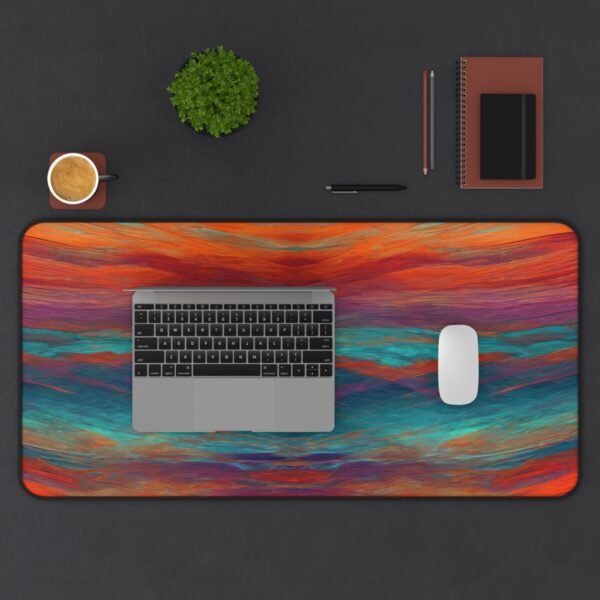 black and orange desk pad, jack-o-lantern aesthetic surface, winter wonderland desk mat, snowflake pattern pad