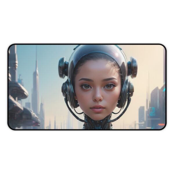 workspace mat with hyperspace-inspired depth for elevated cyber environments,