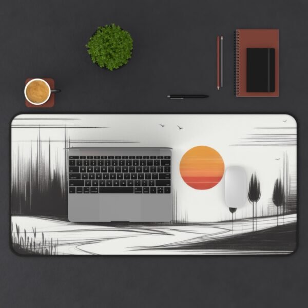 mouse pad with tactile simplicity and calm, desk mat with warm silence in texture,