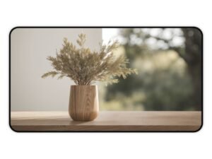 visual content creator desk mat, background-friendly workspace pad, desk mat that pops on camera