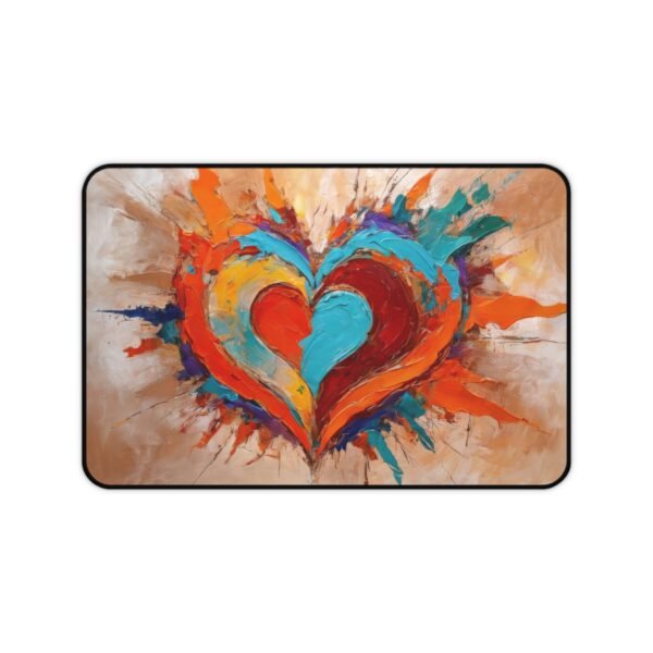 workspace mat with pixel fog rhythm, mouse pad with fragmented focal geometry, desk mat with synthetic symmetry breakup,