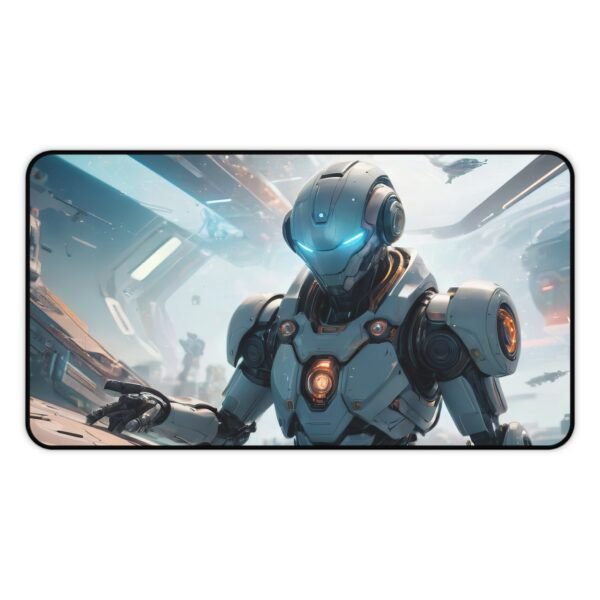 mouse pad with neon-edge luminescence for responsive visual workflows, desk mat with holographic grid overlay for next-generation office setups,