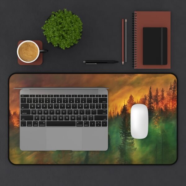 mouse pad that mimics natural shadows, desk mat with topographic-inspired surface design, workspace mat for mindfulness and stillness, mouse pad that brings a forest calm to your workflow