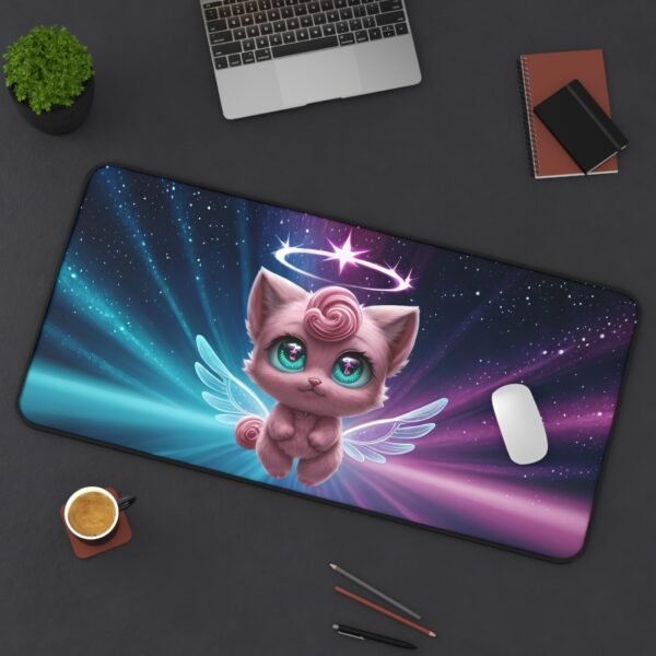 desk mat for Microsoft Surface and pen, Chromebook-compatible workspace pad, tech influencer workspace setup mat