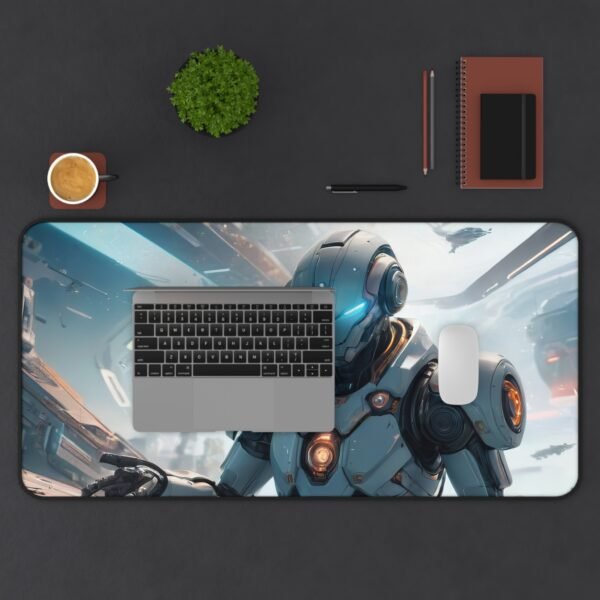 desk mat featuring ultralight chrome finish for high-tech workspace themes, desk mat with stealth gloss overlay for concept-driven interface design,