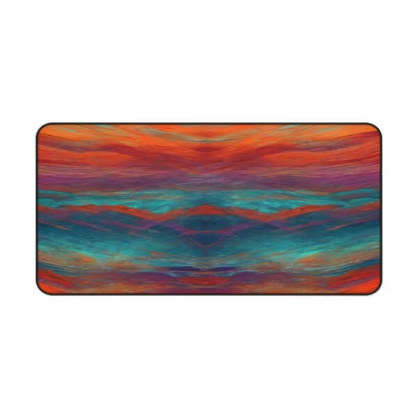 icy blue workspace, Christmas decor desk mat, holiday lights surface pad, red and green desk mat