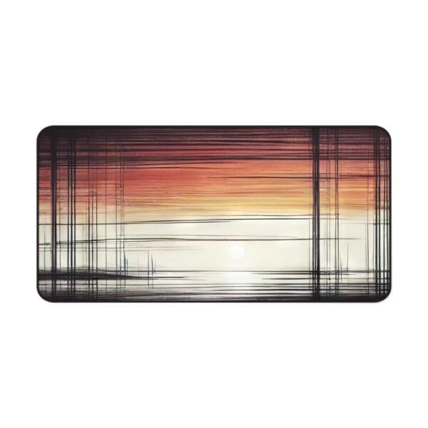 mouse pad with dreamlike gradient distortion, desk mat with fragmented form silhouettes, workspace mat with chaotic brushline structure, mouse pad with liquid metal wave forms, desk mat for abstract minimalist workspaces